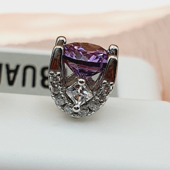 "Birthstone S925 Sterling Silver CZ Stud Earrings for Women/Girl, US19251041 - Picture 9 of 15